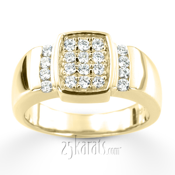 0.80 ct. Channel and Prong Set Diamond Man Ring - view 2