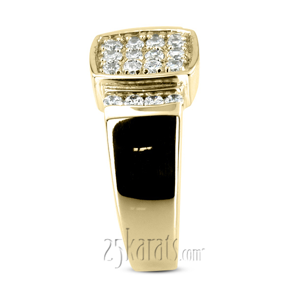 0.80 ct. Channel and Prong Set Diamond Man Ring - view 3