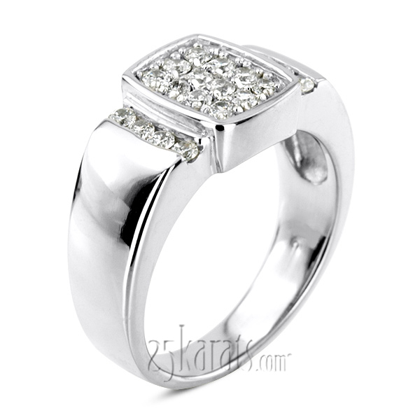 0.80 ct. Channel and Prong Set Diamond Man Ring - view 4