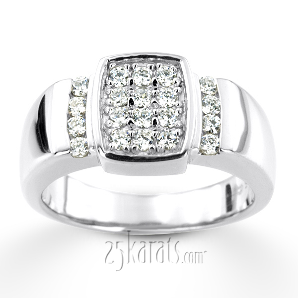 0.80 ct. Channel and Prong Set Diamond Man Ring - view 5