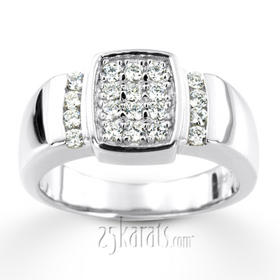 0.80 ct. Channel and Prong Set Diamond Man Ring - view 5 of 6