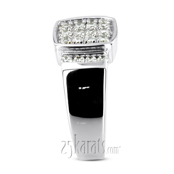 0.80 ct. Channel and Prong Set Diamond Man Ring - view 6