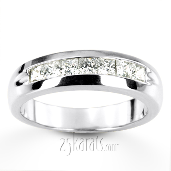 0.98 ct. Princess Cut Seven Stone Diamond Man Band - view 2