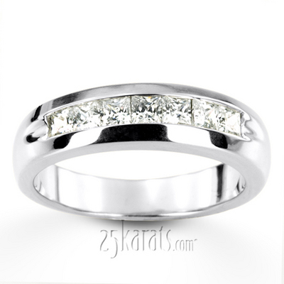 0.98 ct. Princess Cut Seven Stone Diamond Man Band - view 2 of 9