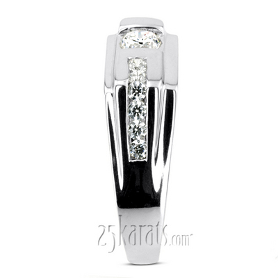 0.45 ct. Multi-Shape Channel Set Diamond Man Ring - view 6 of 6