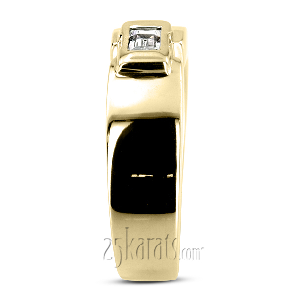 0.25 ct. Emerald Cut Bezel Set Diamond Men's Ring - view 6