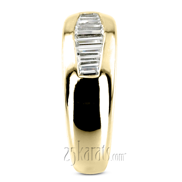 0.61 ct. t.w. Baguette Cut Channel Set Diamond Man Ring - view 3