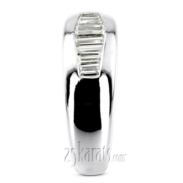 0.61 ct. t.w. Baguette Cut Channel Set Diamond Man Ring - view 6