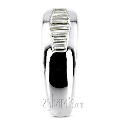 0.61 ct. t.w. Baguette Cut Channel Set Diamond Man Ring - view 6 of 6