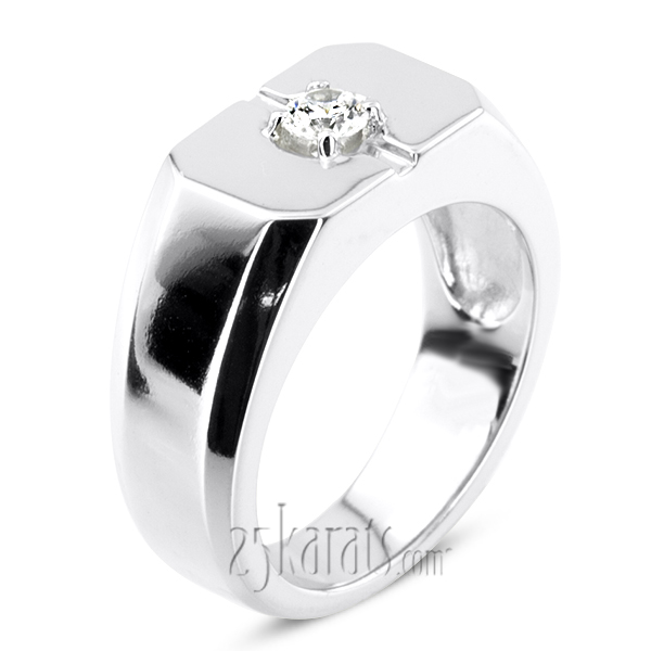 0.25 ct. Solitaire Man Diamond Ring - view 4