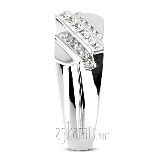 0.91 ct. Multi-Shape Channel Set Diamond Men Band - view 3