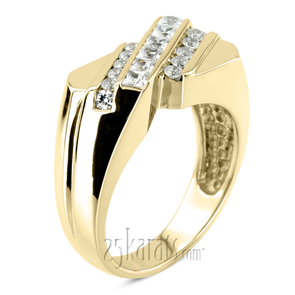 0.91 ct. Multi-Shape Channel Set Diamond Men Band - view 4