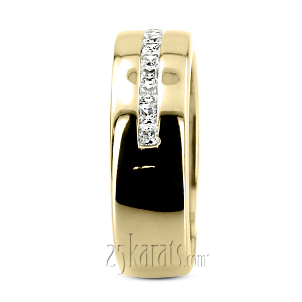 0.63 ct. Princess Cut Channel Set Diamond Man Ring - view 3