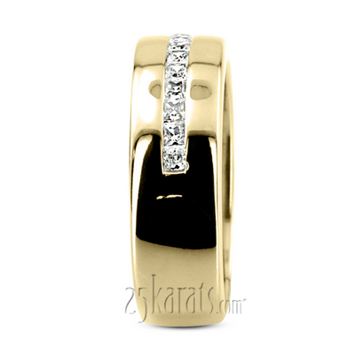 0.63 ct. Princess Cut Channel Set Diamond Man Ring - view 3 of 6