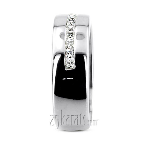 0.63 ct. Princess Cut Channel Set Diamond Man Ring - view 6