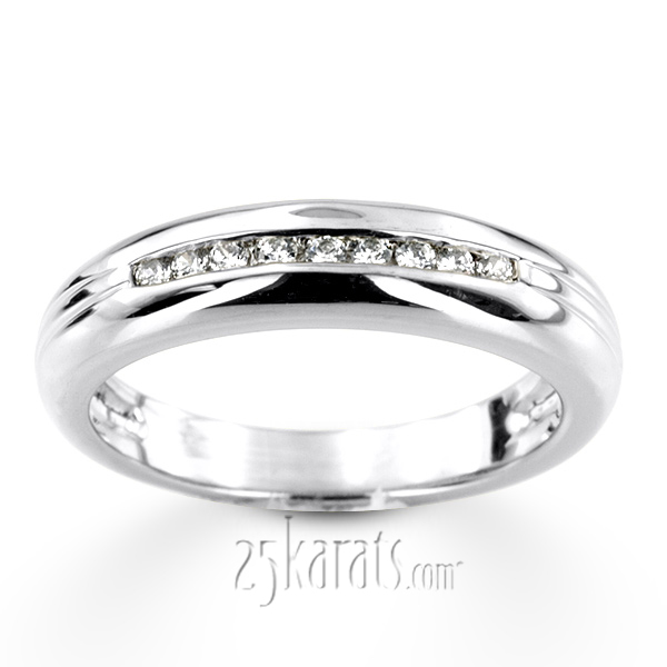 0.23 ct. Round Cut Channel Set Diamond Man Ring - view 2