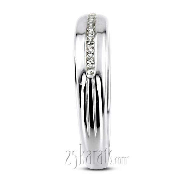 0.23 ct. Round Cut Channel Set Diamond Man Ring - view 3