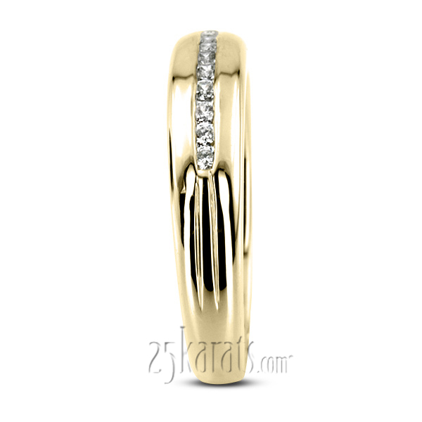 0.23 ct. Round Cut Channel Set Diamond Man Ring - view 6