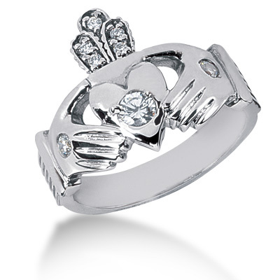 Celtic Claddagh Diamond Man Ring(1/3 ct. t.w.) - view 1 of 2