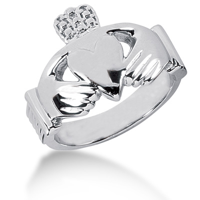 Plain Claddagh Men Ring - view 1