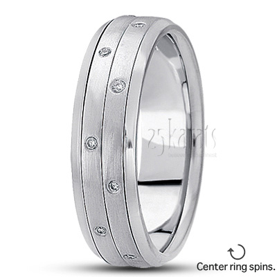 Beveled Edge Diamond Wedding Ring - view 2