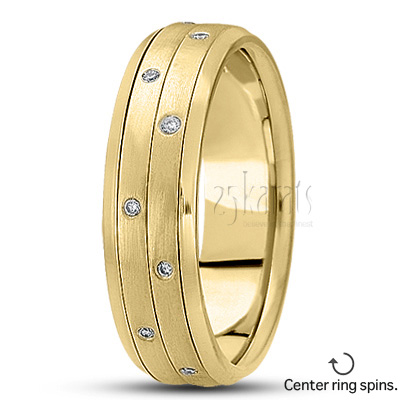 Beveled Edge Diamond Wedding Ring - view 3