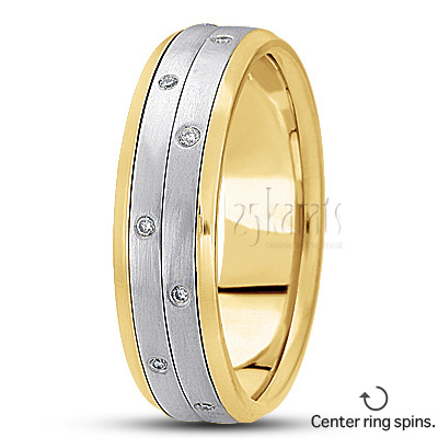 Beveled Edge Diamond Wedding Ring - view 4