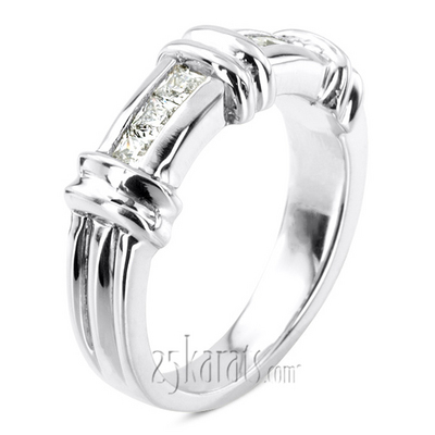 0.60 ct. Princess Cut Channel Set Diamond Man Ring