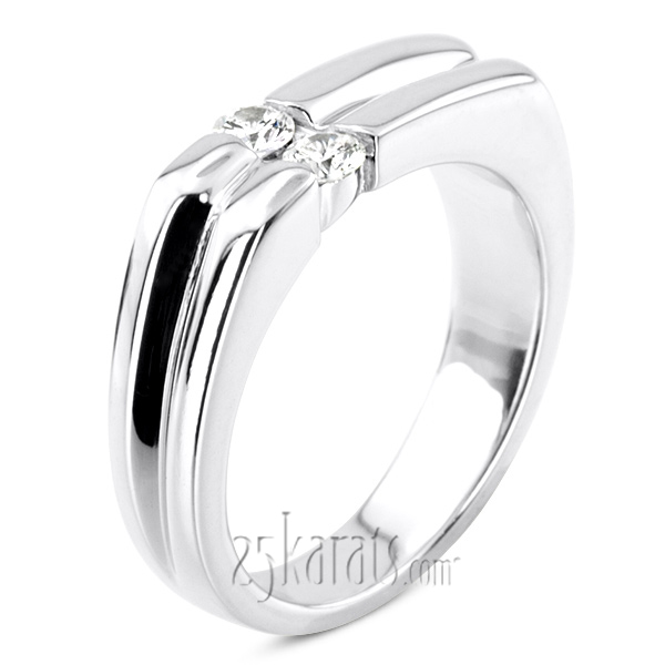 0.30 ct. Round Cut Channel Set Diamond Men Ring - view 2