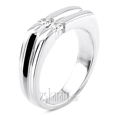 0.30 ct. Round Cut Channel Set Diamond Men Ring - view 2 of 6