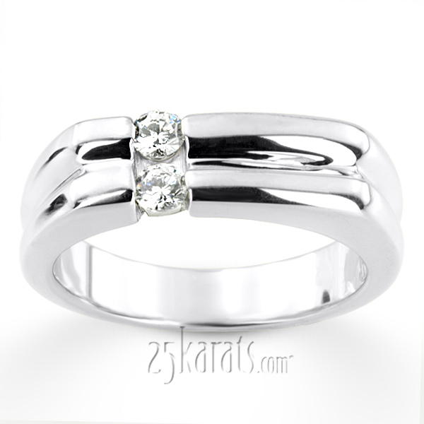 0.30 ct. Round Cut Channel Set Diamond Men Ring - view 4