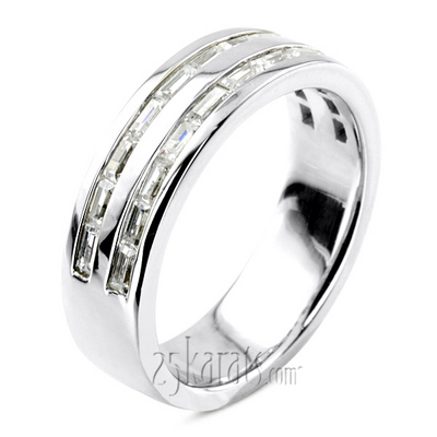 1.32 ct. t.w. Baguette Cut Channel Set Diamond Men Ring