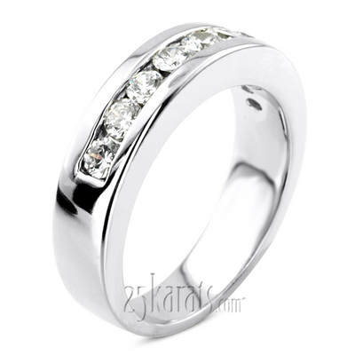 0.90 ct. Round Cut Channel Set Man Diamond Ring - view 2 of 6