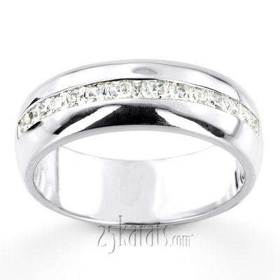 0.75 ct. Princess Cut Channel Set Diamond Man Ring - view 3 of 6