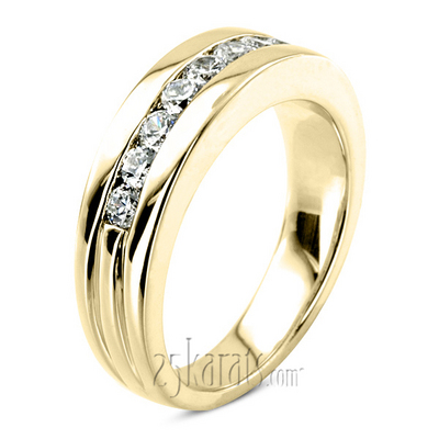 0.56 ct. Round Cut Channel Set Men's Diamond Ring