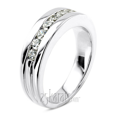 0.56 ct. Round Cut Channel Set Men's Diamond Ring - view 2 of 6