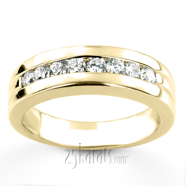 0.56 ct. Round Cut Channel Set Men's Diamond Ring - view 3