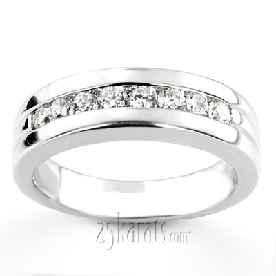 0.56 ct. Round Cut Channel Set Men's Diamond Ring - view 4 of 6