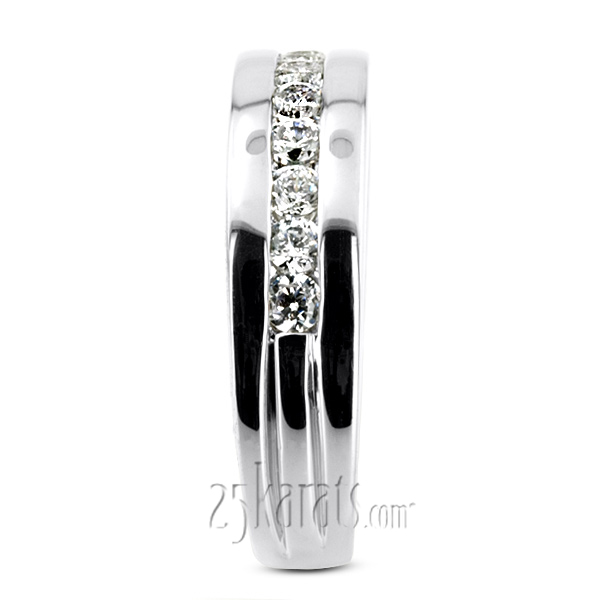 0.56 ct. Round Cut Channel Set Men's Diamond Ring - view 6