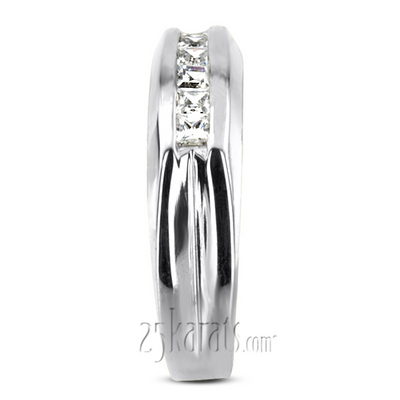 0.50 ct. Five Stone Princess Cut Channel Set Diamond Men Ring - view 5 of 6