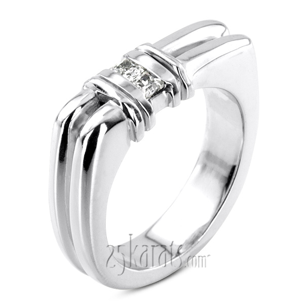 0.20 ct. Princess Cut Diamond Man Ring - view 2