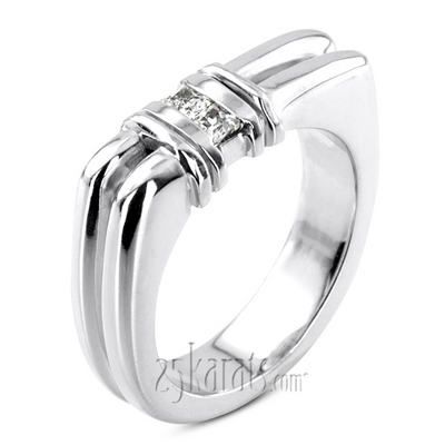 0.20 ct. Princess Cut Diamond Man Ring - view 2 of 6