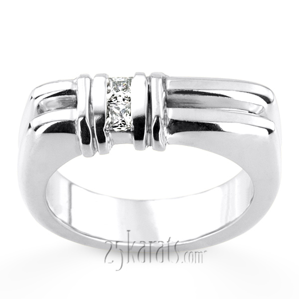 0.20 ct. Princess Cut Diamond Man Ring - view 4