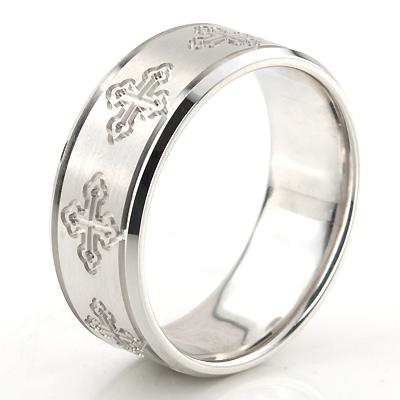 Cross Cut Designer Wedding Band - view 2