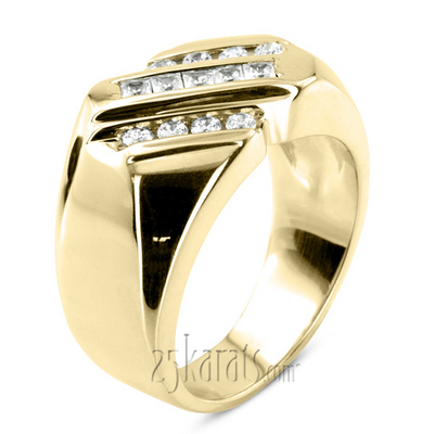 0.49 ct. Round Cut Channel Set Diamond Men Ring - view 2 of 6