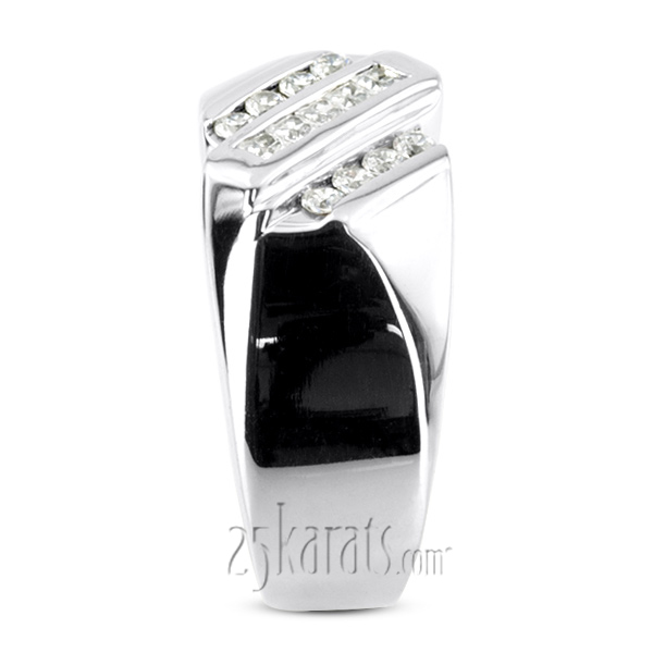 0.49 ct. Round Cut Channel Set Diamond Men Ring - view 5