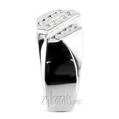 0.49 ct. Round Cut Channel Set Diamond Men Ring - view 5 of 6