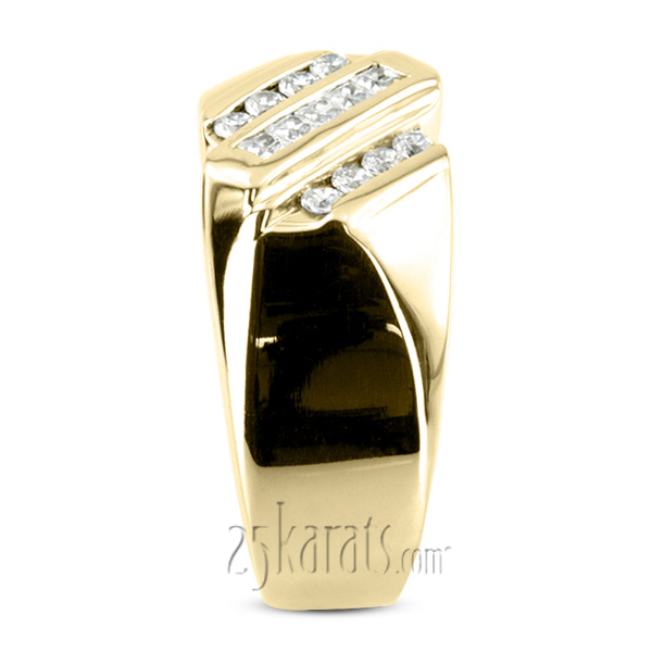 0.49 ct. Round Cut Channel Set Diamond Men Ring - view 6