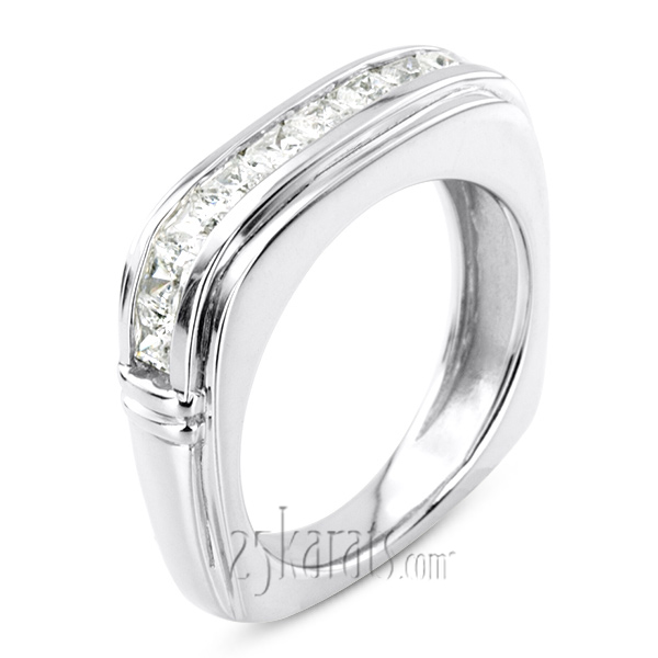 1.54 ct. Princess Cut Channel Set Diamond Men Ring - view 2