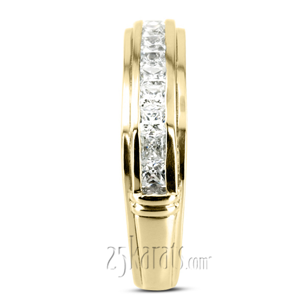 1.54 ct. Princess Cut Channel Set Diamond Men Ring - view 5